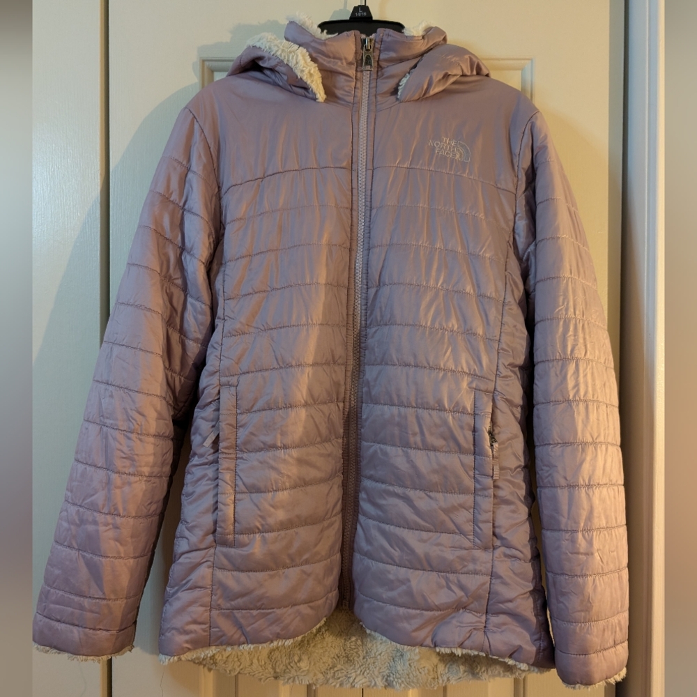 Girls The North Face Mauve/Lavender Quilted Lined Coat Size Large 14/16